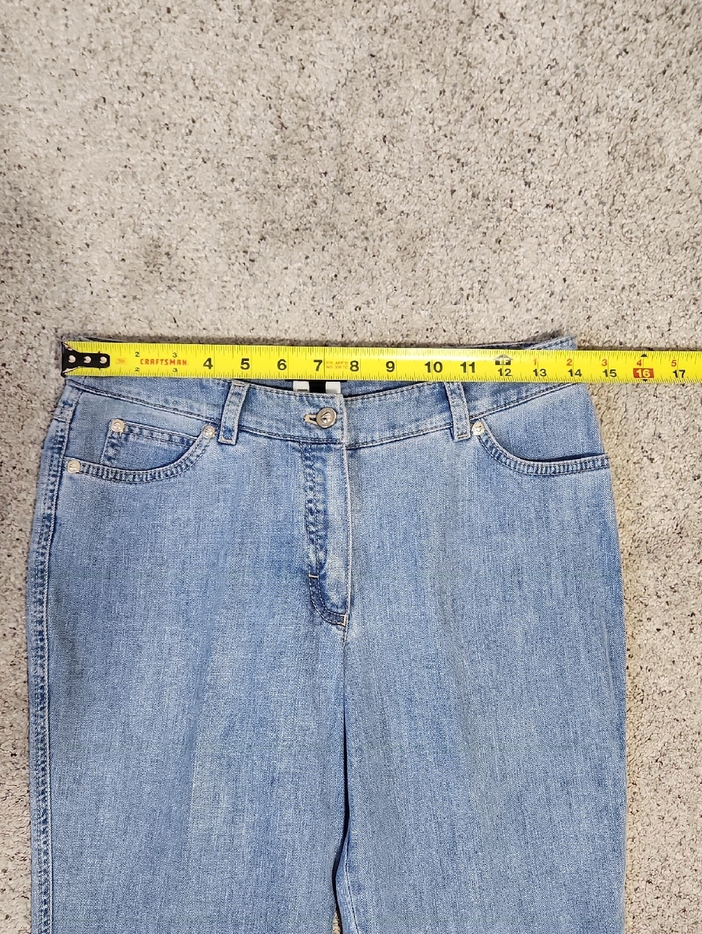 Escada Flare Leg Denim Medium Wash Jeans Size 36/US 6 - Picture 7 of 10